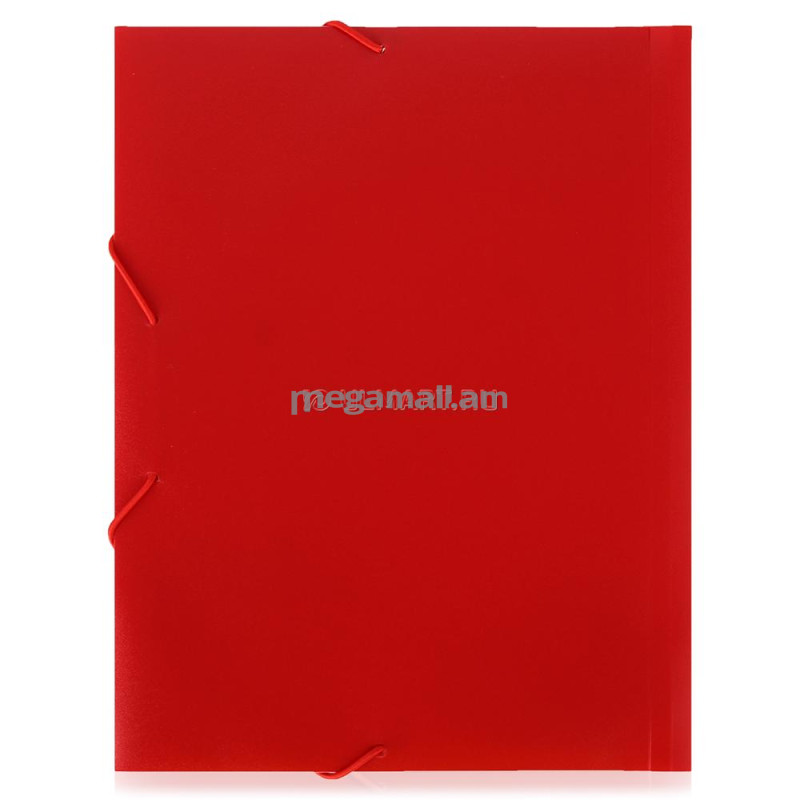 папка на резинке Бюрократ, A4, корешок 30мм, пластик 0,5мм, красная [PR05red]