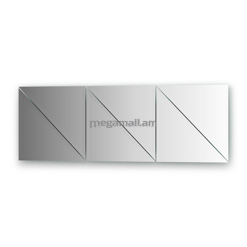 Упаковка 6 шт зеркальной плитки EVOFORM BY 1543 с фацетом 15 мм, форма плитки треугольник 30х30 см