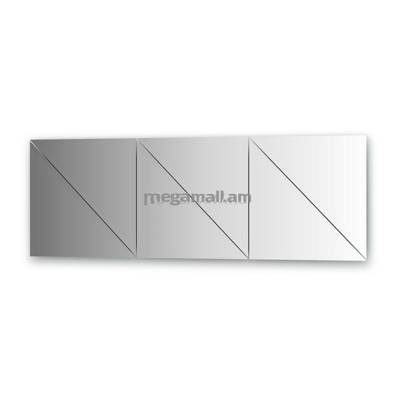 Упаковка 6 шт зеркальной плитки EVOFORM BY 1545 с фацетом 15 мм, форма плитки треугольник 40х40 см
