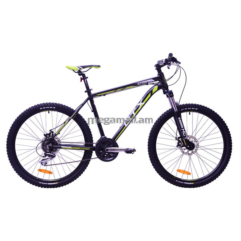 Велосипед GTX ALPIN 30, колеса  26", рама 19", 24 скорости, черный/зеленый