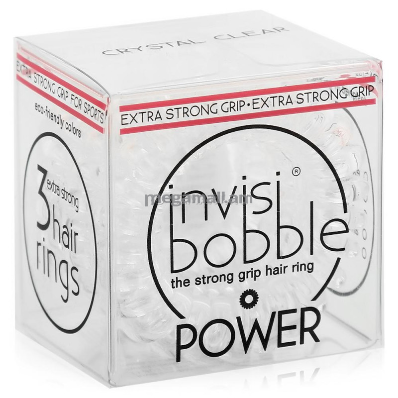резинка-браслет для волос Invisibobble Power Crystal Clear, 3 шт [3053] [4260285373244]