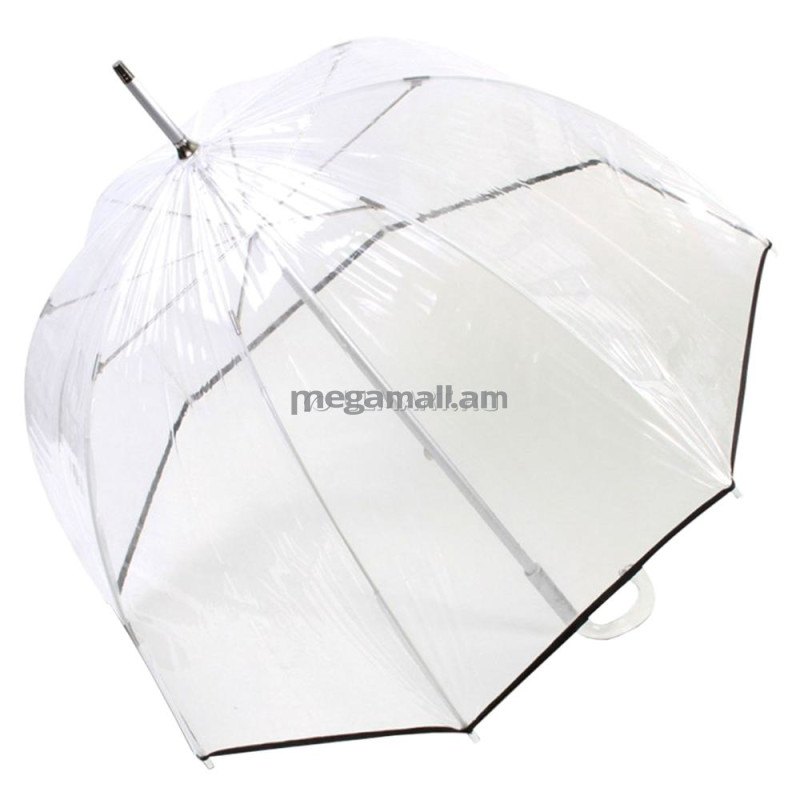 Зонт трость женский Isotoner Прозрачный черный, механический, цвет прозрачный [3231760470063] [3231760470063]