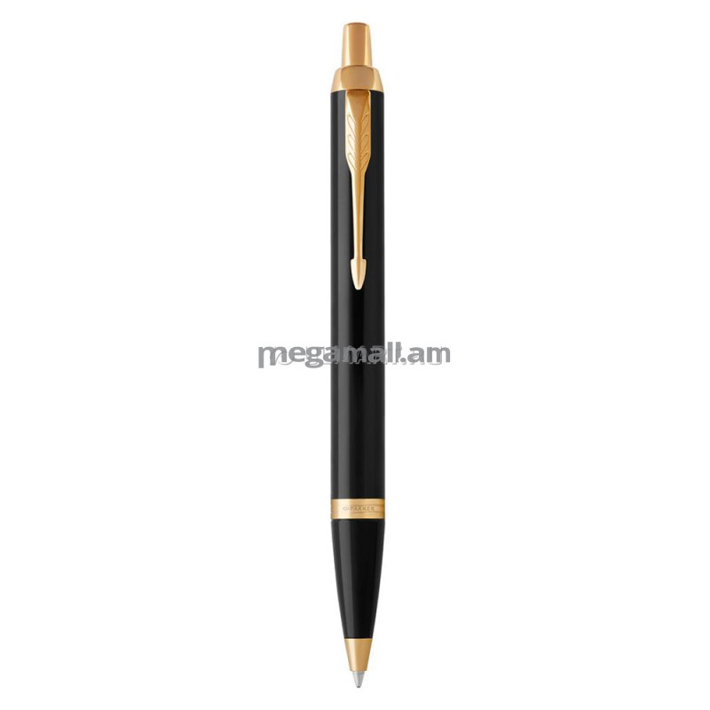 ручка шариковая Parker "IM Core Black GT", 0,7 мм, синяя, корпус черный/золото, нажимной механизм, подарочная упаковка [1931666]