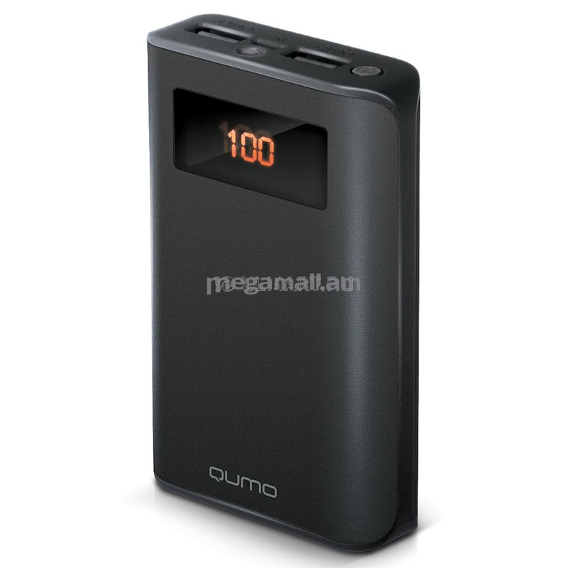Внешний аккумулятор 09600 мАч Qumo PowerAid 9600 Pro, черный, пластик