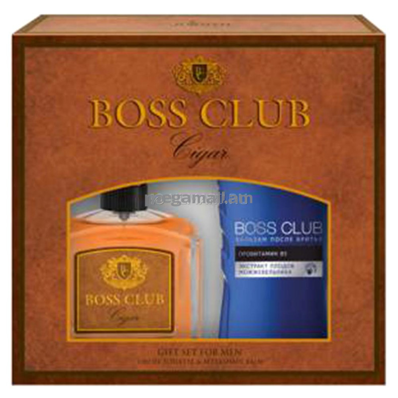 парфюмерный набор мужской Boss Club Cigar туалетная вода, 100 мл + бальзам после бритья, 150 мл [2001010812] [4607084092158]