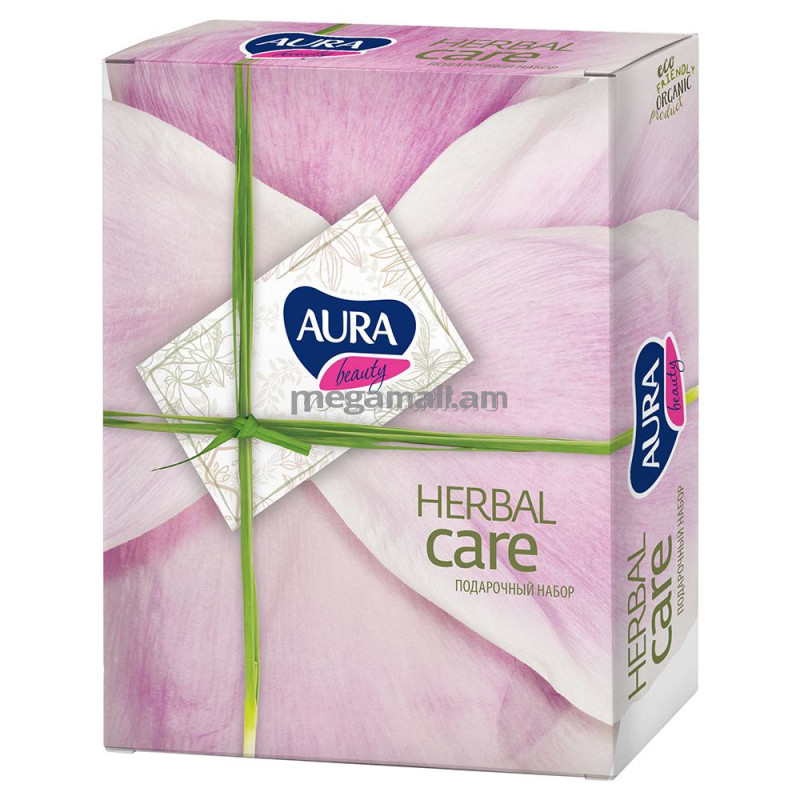 набор для тела Aura Herbal Care Pink, 2 предмета, гель для душа морские минералы, 260 мл + крем для рук комплексный, 75 мл [8156] [4752171000704]