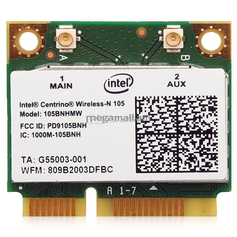 wifi адаптер Intel 105, 150Mbps, 802.11n, 2.4GHz wireless LAN Mini PCI-E network adapter (105BNHMW)
