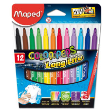 Maped Фломастеры Color'Peps, смываемые, в картонном футляре, 12 цветов (845020)