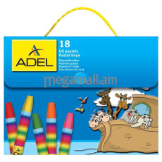 Пастель масляная Adel Colour 428-1818-000, 18 цветов, шестигранные , 11,5 мм, пластиковая сумочка (814043)