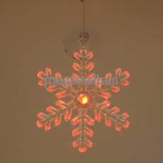 Яркий праздник Украшение подвесное Яркий праздник Снежинка 3, с подсветкой на присоске с батарейками AG3 (17506)