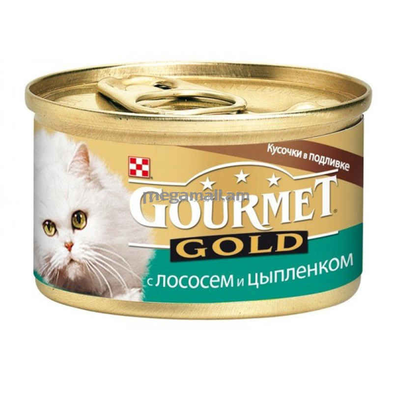 Упаковка консервов 24 шт Gourmet Gold (цыпленок/лосось) 24 шт х 85 гр (12109424 / 7613032618681)