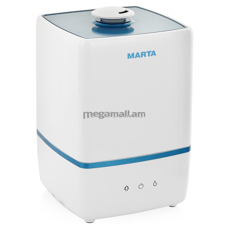 увлажнитель воздуха MARTA MT-2668, белый/голубой, 5 л, ионизация