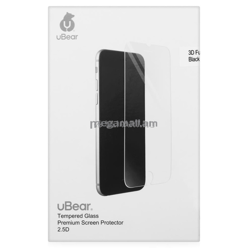 Защитное стекло, iPhone 7, прозрачное, с рамкой, черный, uBear 3D Full Cover