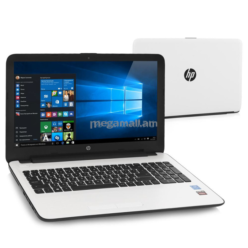 ноутбук HP 15-ay505ur, Y5K73EA, 15.6" (1366x768), 4GB, 500GB, Intel Pentium N3710, 2GB AMD Radeon R5 M430, LAN, WiFi, Win10,white, белый