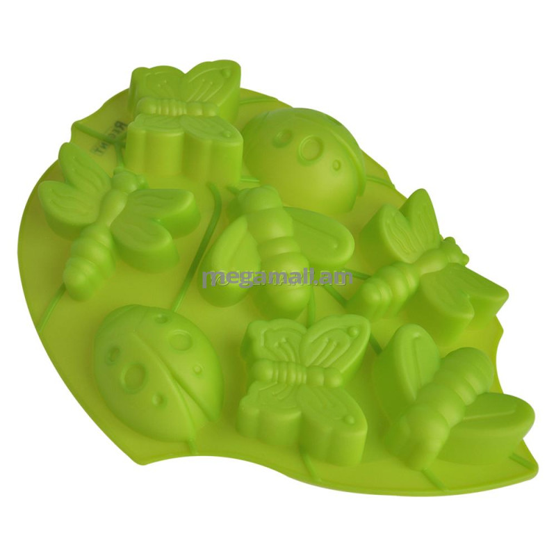 Форма для выпечки Regent "Лист"(зеленый) 8 ячеек Silicone 28х22х3 см (93-SI-FO-105 / 4607000021095)