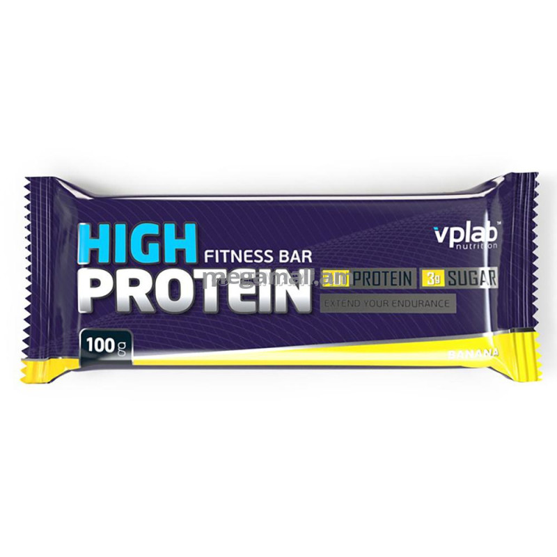 Протеиновые батончики VP Laboratory High Protein Fitness Bar (15шт*100г) банан