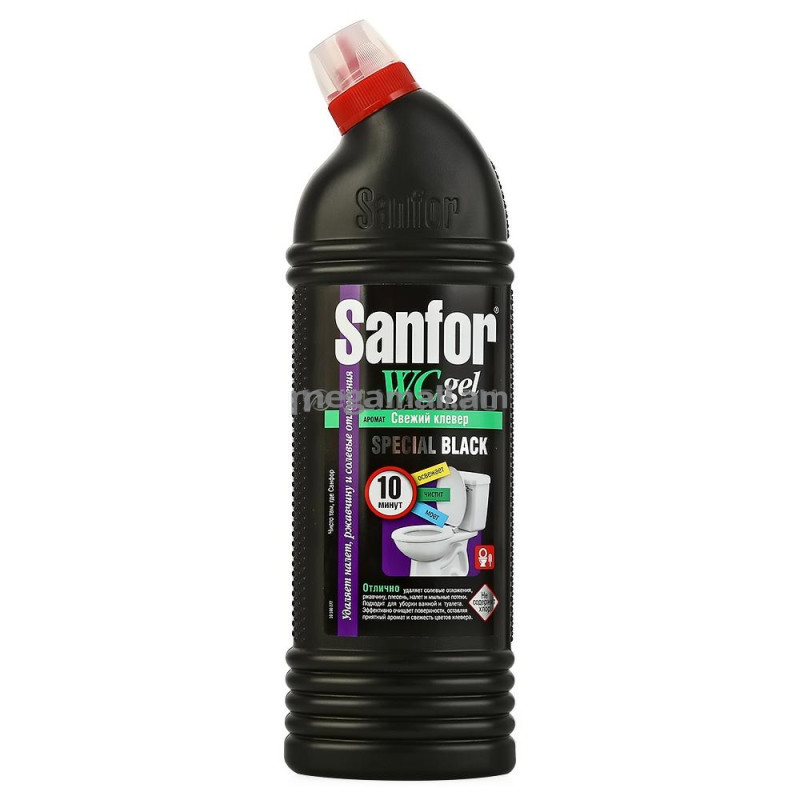 гель чистящий для туалета Sanfor Speсial black Свежий клевер, 1 кг [12500] [4602984009350]