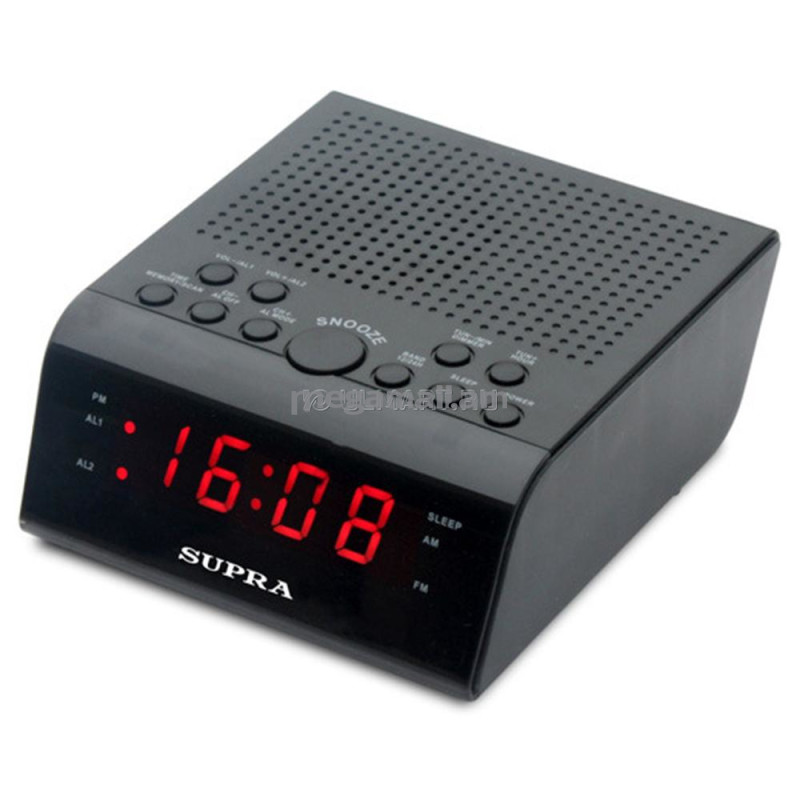 Радиобудильник SUPRA SA-44FM, black, черный