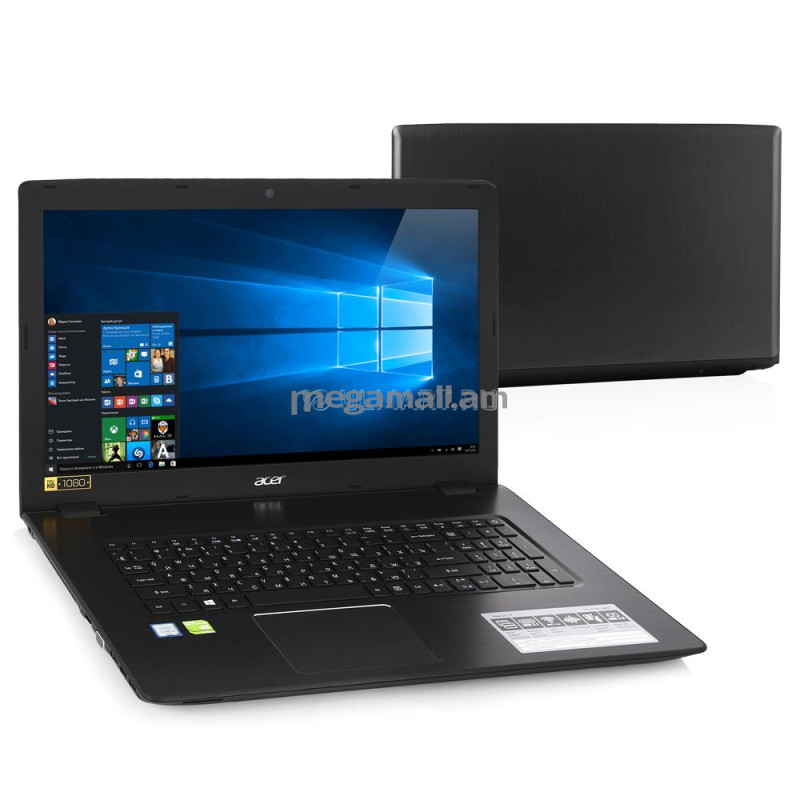 ноутбук Acer Aspire E5-774G-36G7, NX.GG7ER.024, 17.3" (1920x1080), 6GB, 1000GB, Intel Core i3-6006U, 2GB NVIDIA GeForce 940MX, LAN, WiFi, BT, Win10, grеy, серый