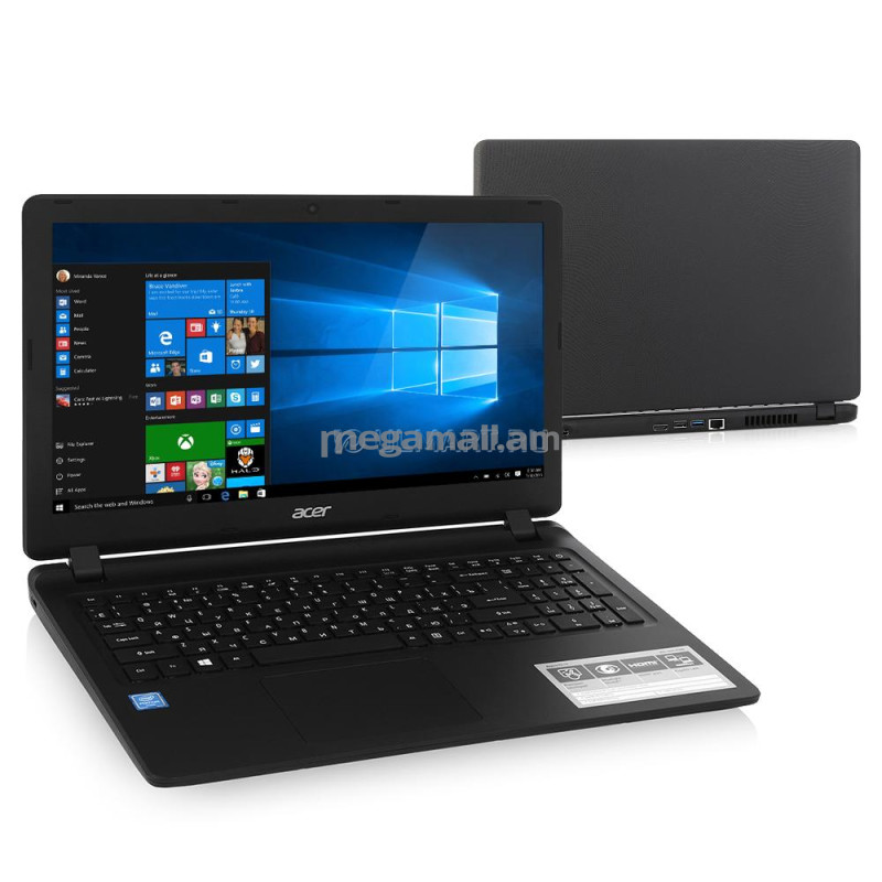 ноутбук Acer Aspire ES1-533-P5ER, NX.GFTER.052, 15.6" (1920x1080), 6GB, 1000GB, Intel Pentium N4200, Intel HD Graphics, LAN, WiFi, BT, Win10, black, черный