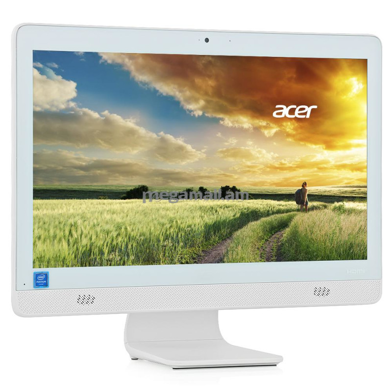компьютер моноблок Acer Aspire C20-720, DQ.B6ZER.009, 19.5" (1600x900), 4GB, 500GB, Intel Pentium Quad-Core J3710, Intel HD Graphics, DVD±RW DL, LAN, WiFi, Bluetooth, FreeDOS, white, белый