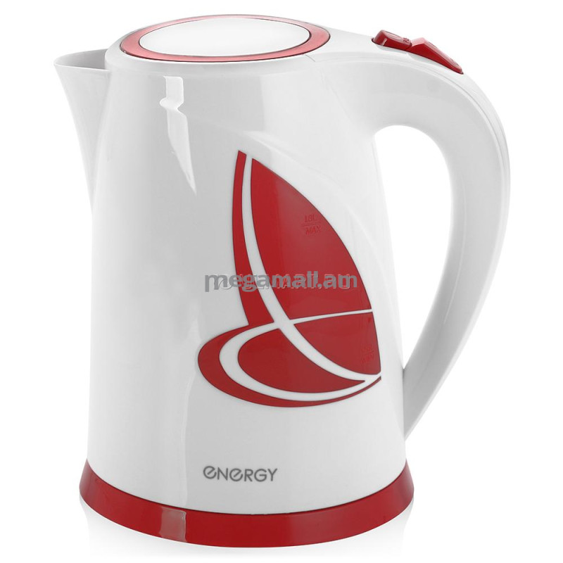 чайник ENERGY E-211, 1,8 л, пластик, бело-красный