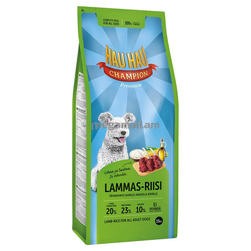 Корм Hau-Hau Champion Lamb-Rice Adult (15 кг) (6420140901380)