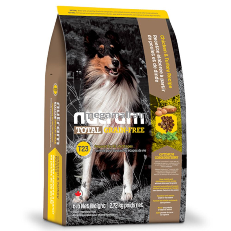 Корм Nutram T23 GF беззерновое питание (из мяса индейки, курицы и утки) 2.72 кг (067714982633)