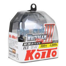 Лампа галогенная Koito H3 Whitebeam 4000K 12V 55W (100W), эффект ксенона, 2 шт, P0752W