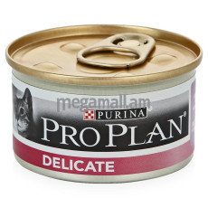 Упаковка консервов 24 шт Purina Pro Plan Delicate feline canned, 24 шт x 85 гр (12066943 / 3222270189927)