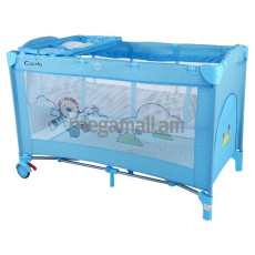 Манеж-кровать Capella SWEET TIME LION бок.окошко на молн. карм. д/игр, 2-е дно,муз,вибр,пелен.стол,карман д/игрушек, голубой (SWEET TIME LION / GL000139459)