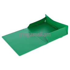папка на резинке Бюрократ, A4, корешок 30мм, пластик 0,5мм, зелёная [PR05grn]