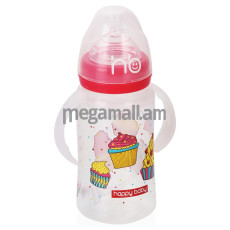Бутылочка для кормления Happy Baby Milky stories, красный, 240 мл, 0m+