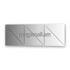 Упаковка 6 шт зеркальной плитки EVOFORM BY 1543 с фацетом 15 мм, форма плитки треугольник 30х30 см