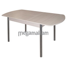 Стол раздвижной М142.16 , размер 79(148)x118 см, металлик/лдсп дуб белёный (4607150673250)