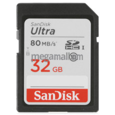 карта памяти SDHC 32Gb Class 10 UHS-I 80MB/s SanDisk Ultra, SDSDUNC-032G-GN6IN
