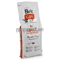 Корм Brit для взрослых собак средних пород (ягненок с рисом) 12 кг (8595602509928)
