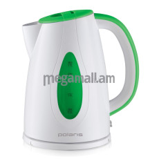 чайник Polaris PWK 1752C, 1,7 л, пластик, белый/зеленый