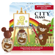 подарочный набор для детей City Funny Choco душистая вода, 30 мл + детская гравюра [2001011599] [4607084160345]