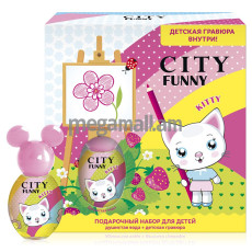 подарочный набор для детей City Funny  Kitty душистая вода, 30 мл + детская гравюра [2001011600] [4607084160369]