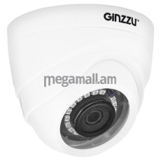 камера для  видеонаблюдения Ginzzu HAD-1032O купольная, AHD 1.0Mp, OV9732, 3.6mm, ИК подстветка до 20м, пластиковый корпус