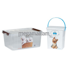 Набор контейнеров для корма животных Полимербыт 2 предмета, белый (4813231100342)