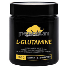 Глютамин Prime Kraft L-Glutamine (клубника), 200 г