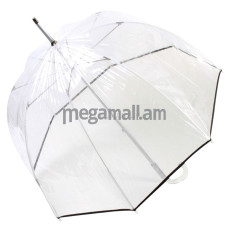 Зонт трость женский Isotoner Прозрачный черный, механический, цвет прозрачный [3231760470063] [3231760470063]