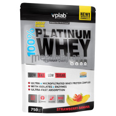 Протеин VP Laboratory 100% Platinum Whey (клубника-банан) 750г