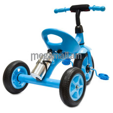 Велосипед трехколесный Zilmer Сильвер Люкс колеса EVA 10/8, сталь, бутылка, звонок, синий (ZIL1808-021 / 14680213048445)