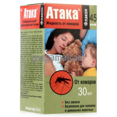 жидкость для фумигатора Атака от комаров 45 ночей [2954] [4602984007066]
