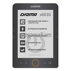 Digma S683G 6", E-ink HD Carta, 1024x758, 4Gb, gray, серая