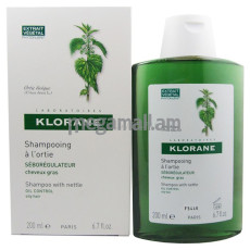 шампунь для волос Klorane, 200 мл, себорегулирующий, с экстрактом крапивы [C00760] [3282779007603]