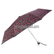 зонт женский Isotoner Гламурная вишня, 3 сложения, механический, цвет черный [09189-3799] [3231760393799]
